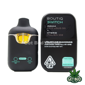 boutiq switch 2g disposable king louis og + italian ice (indica/hybrid) liquid live diamond