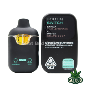 boutiq switch 2g disposable – pink lemonade + grape soda (sativa/indica) liquid live diamond